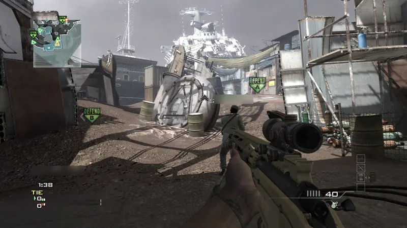 Search and Destroy on a shipyard map with a bot teammate ahead