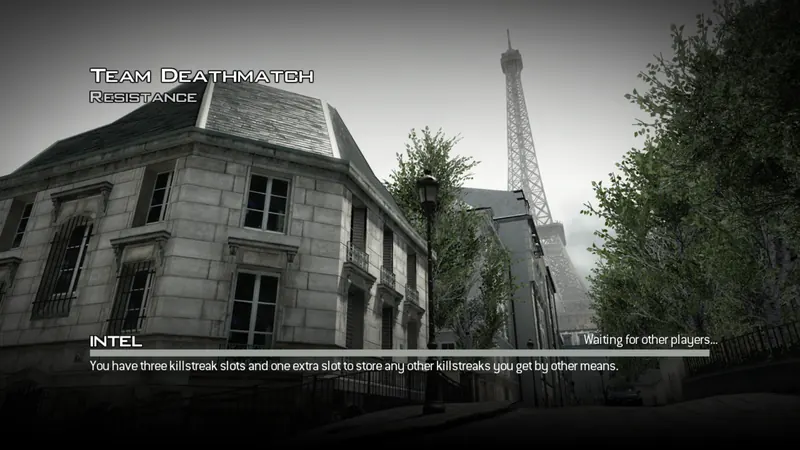 Pre-match lobby screen for Team Deathmatch on Resistance